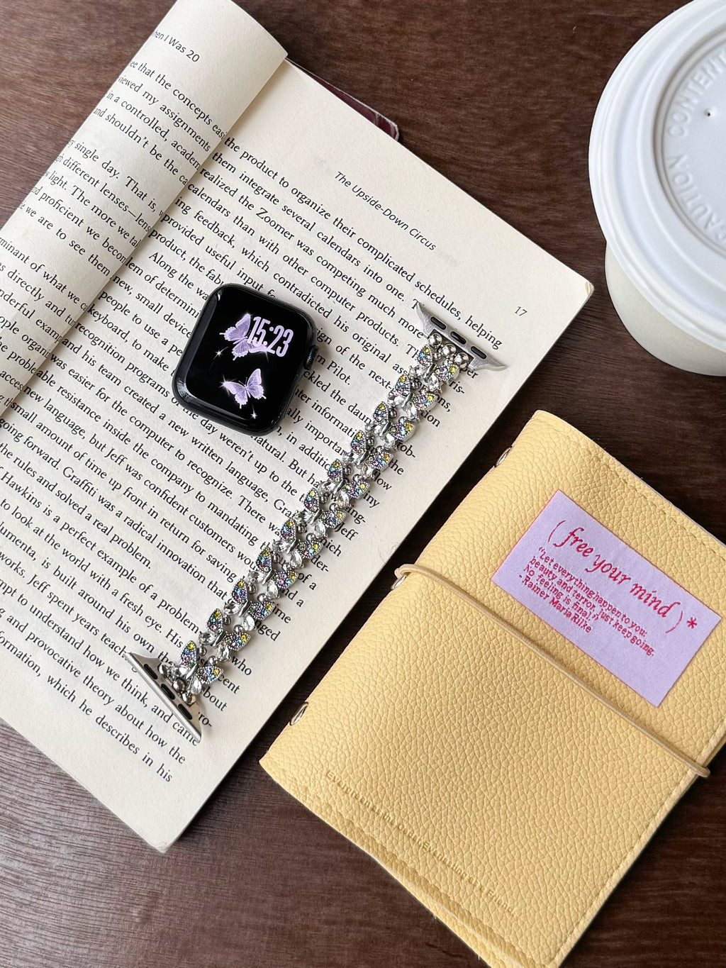 Bracelet de montre élastique en strass pour papillons créatifs et polyvalents
