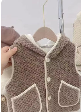 Lambswool Vest à capuche Veste fashionable Veste Vêtements de dessus