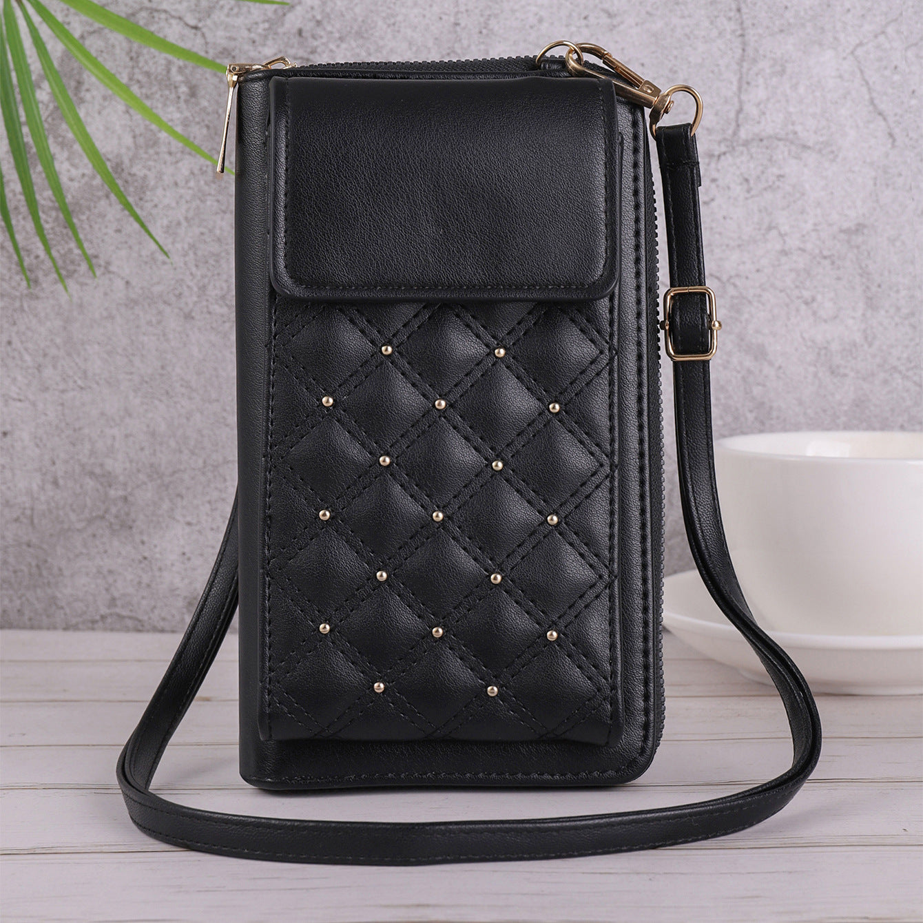 Mode tout-match Mobile Phone Bag Style classique Rhombus Light Luxury