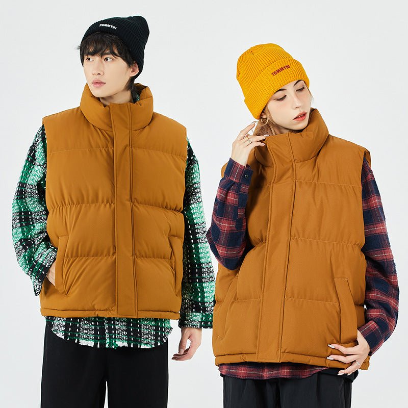 Veste en coton rembourré sans manches de couple tendance