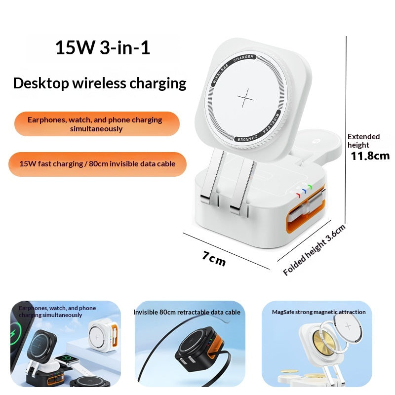 15W 3-in-1 Magnetic Wireless Charger