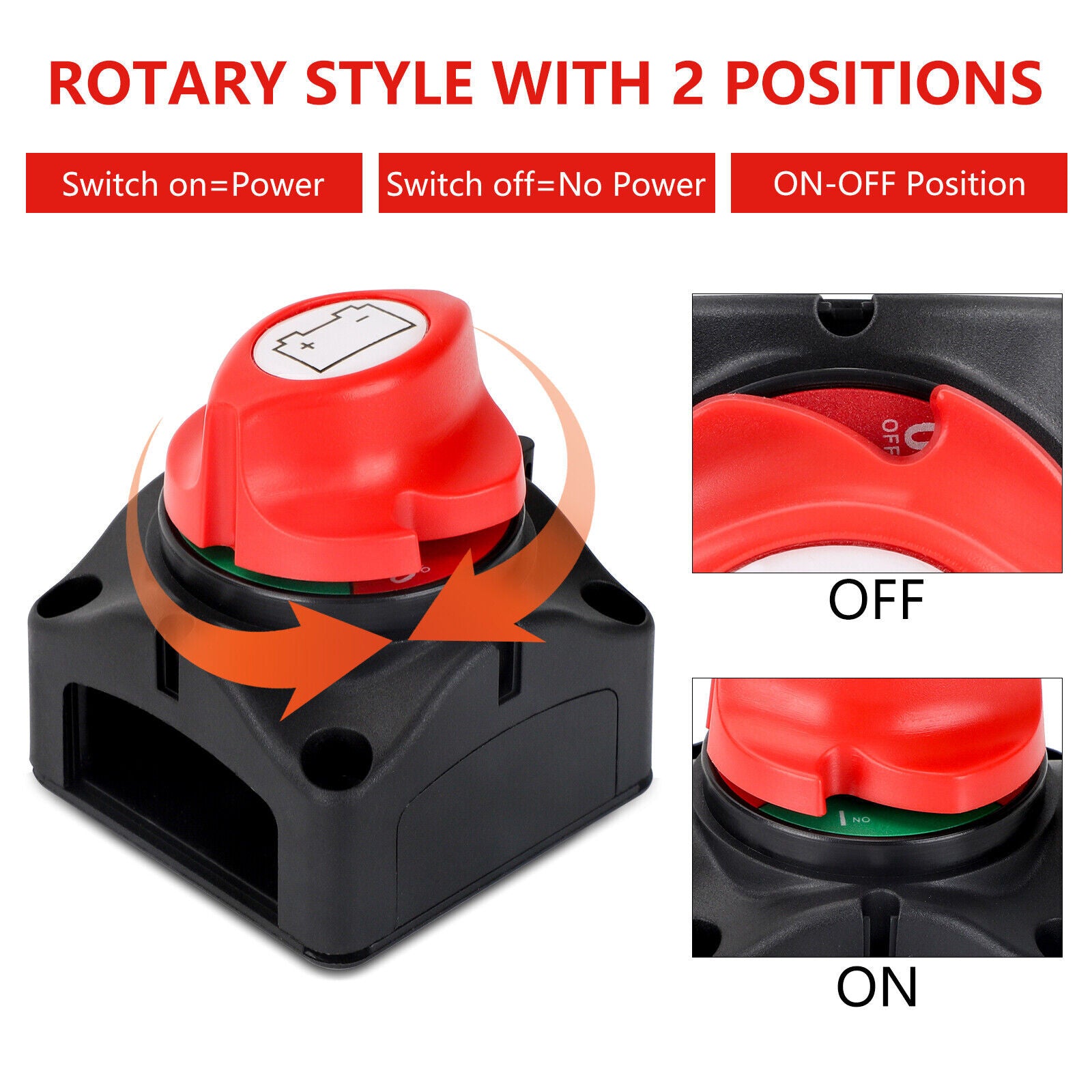 Isolateur de batterie 12V 600A coupé Kill Fit for Knob Marine Boat Camper UK
