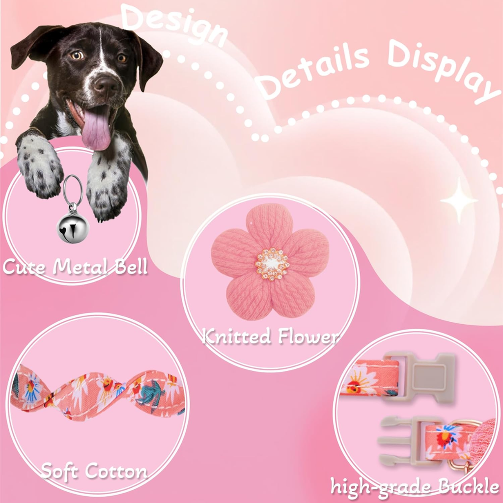 Petit collier de chien avec fleur
