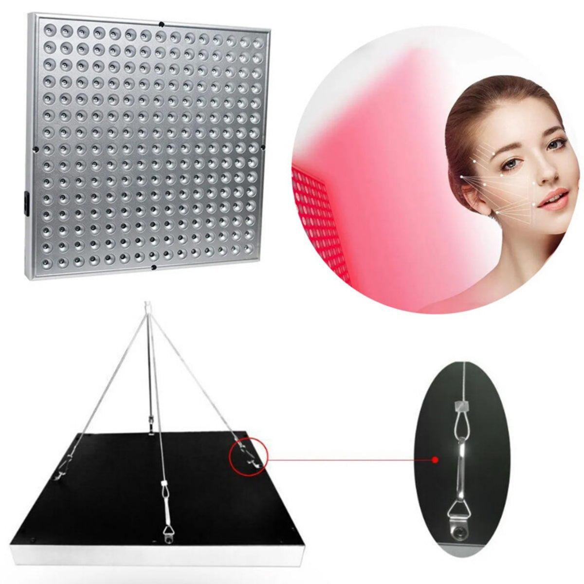 Panneau de thérapie anti-vieillissement 660nm proche infrarouge 850nm corps complet 225Lumière LED rouge
