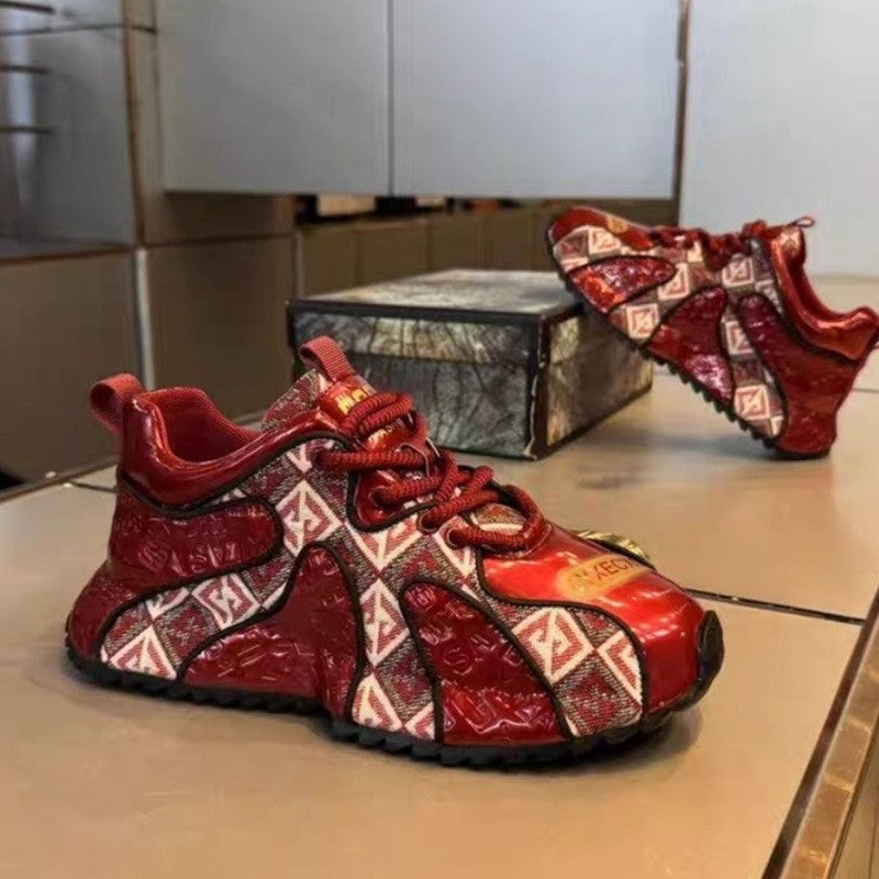 Mode Jeunes Broderie Pitching Épaisseur Bottom Léger Hommes Chaussures