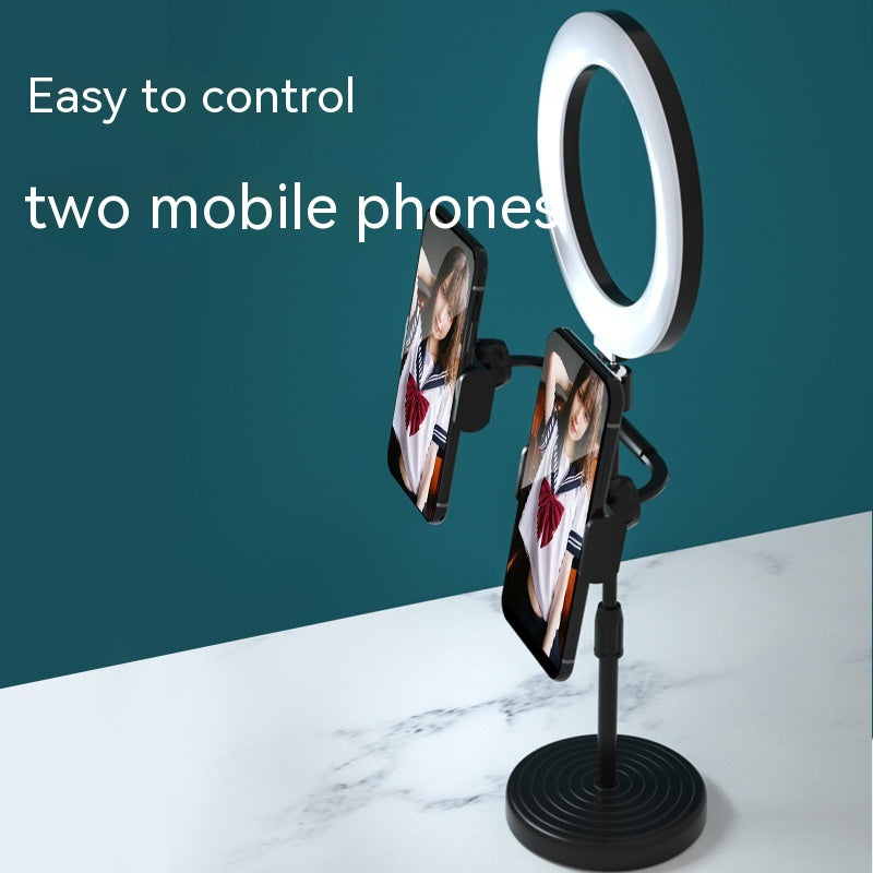 Disque de bureau Mobile Téléphone rétractable Double Chuck Fill Light Bracket