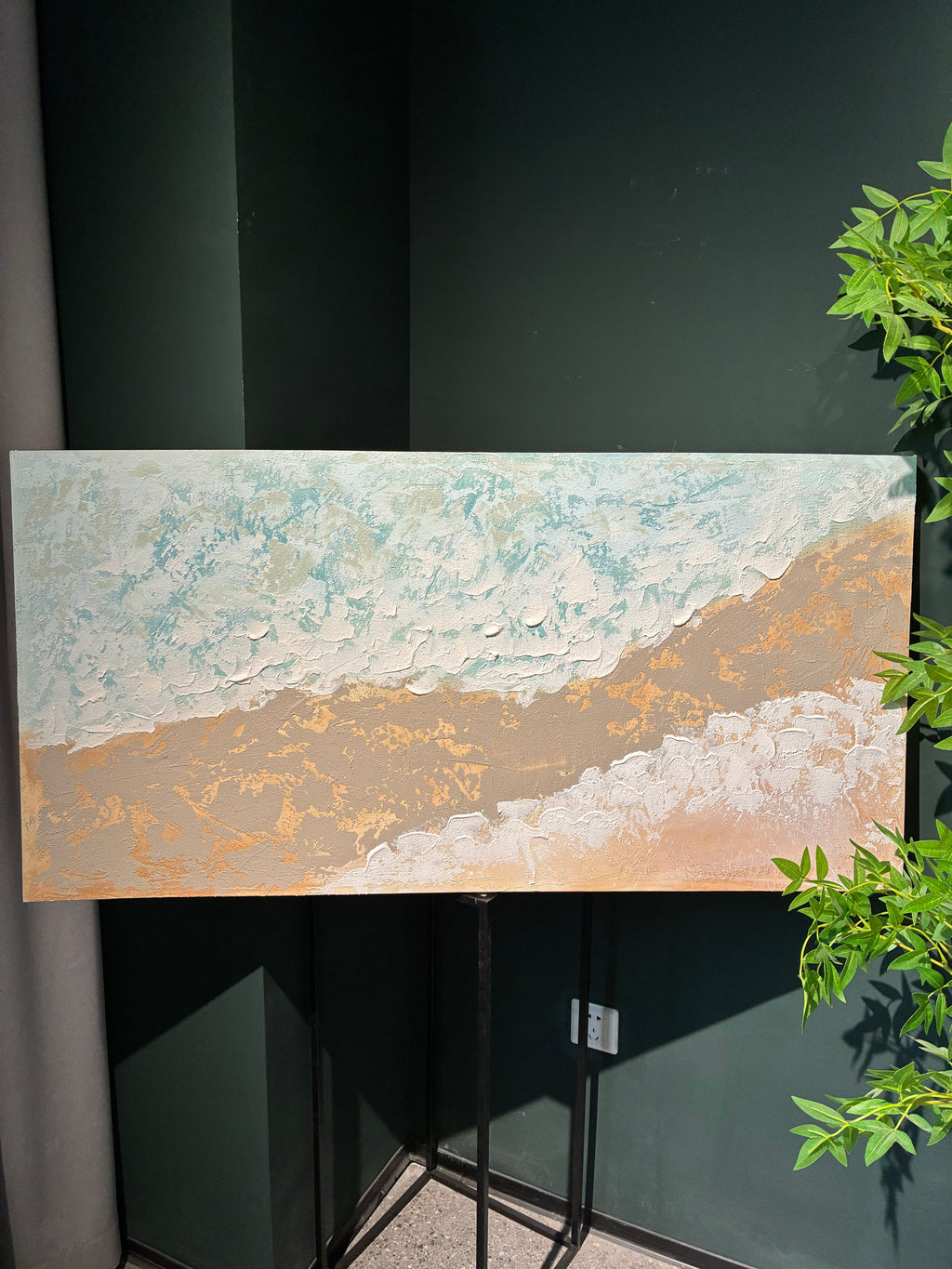 24x48 Neutre Plage Paysage Toile Wall Art