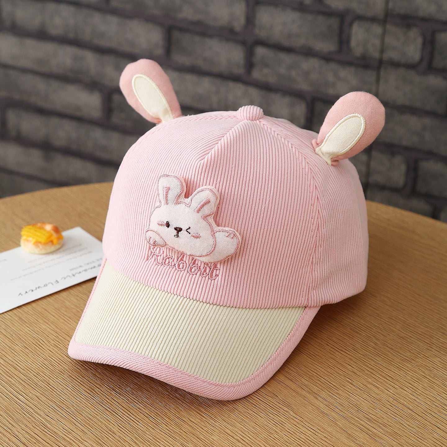 Le cap de baseball d'automne bébé enfant mignon animal en trois dimensions oreille Corduroy