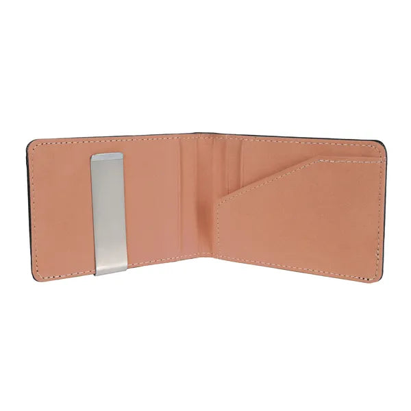 Unisex PU portefeuille en cuir RFID bloquer slim bifold titulaire de carte de crédit avec argent Clip