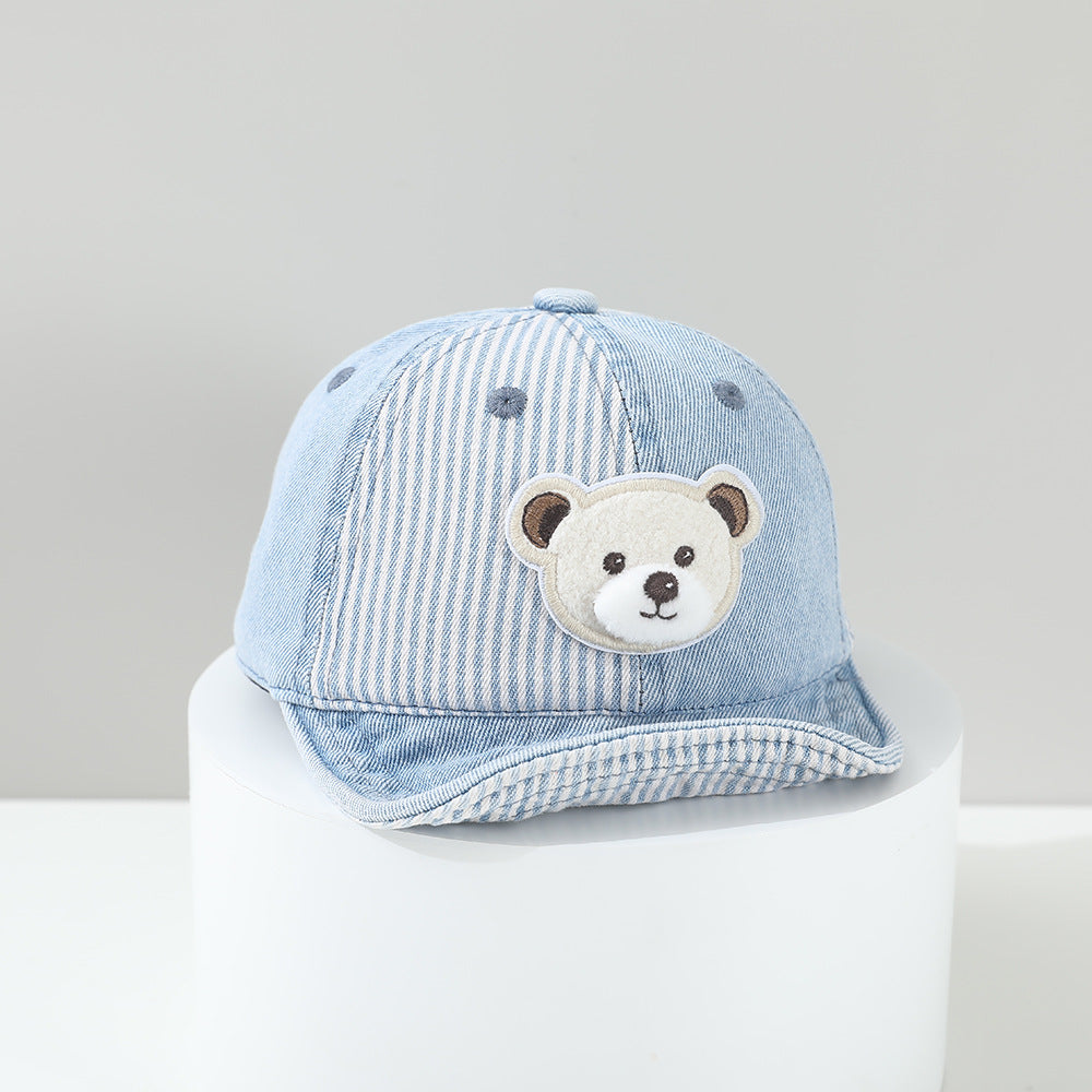 Patchwork pour enfants ours cartoon rayé cousu Lavé à l'eau Détresse Mode Casual Soft