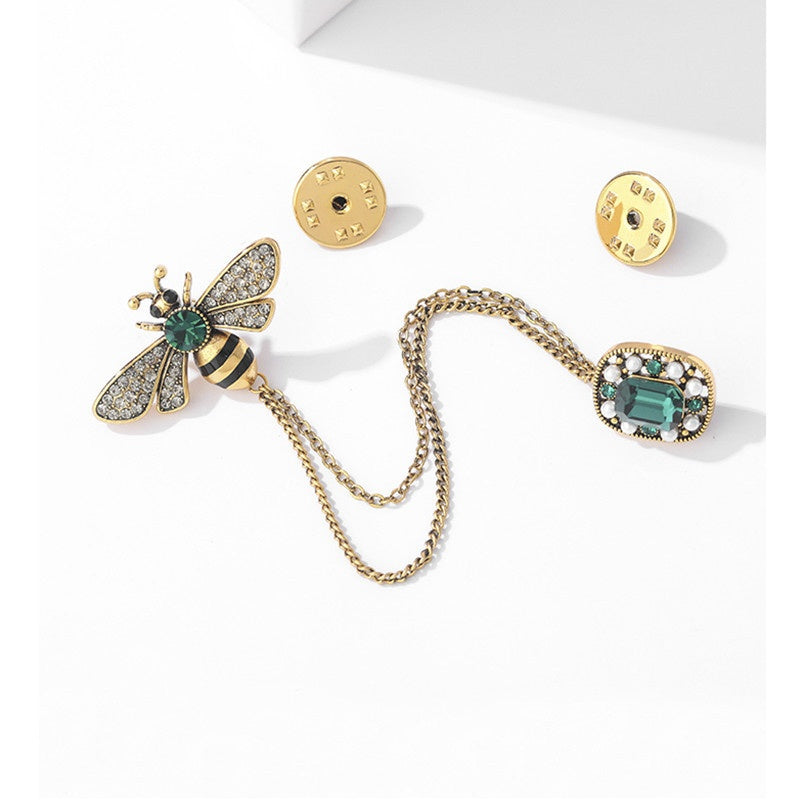 Little Bee Tassel Brooch Retro Personnalité Chain