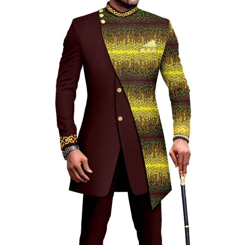 Costume deux pièces pour hommes africains Slim L