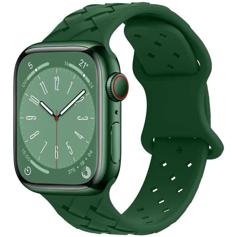 Bamboo Plaid Dentelle Solide Silicone Sports Apple Bracelet