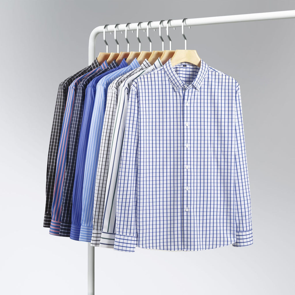 Chemise à manches longues à rayures numériques à quatre voies Jiana