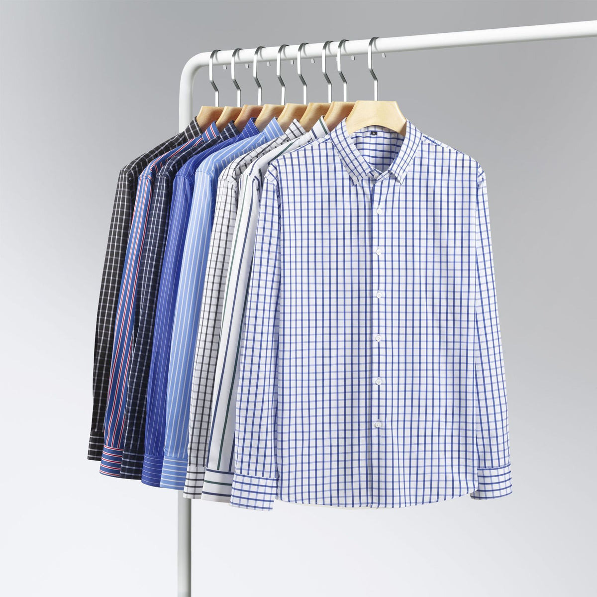 Chemise à manches longues à rayures numériques à quatre voies Jiana
