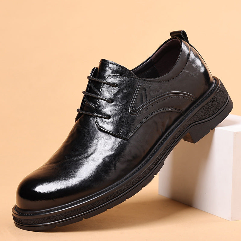 Chaussures en cuir pour hommes Cuir véritable Casual Business formel respirant avec des semelles épaisses