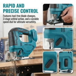 21V 300W Machine à couper le bois sans pinces Sciage électrique sans fil avec lame réglable Woo