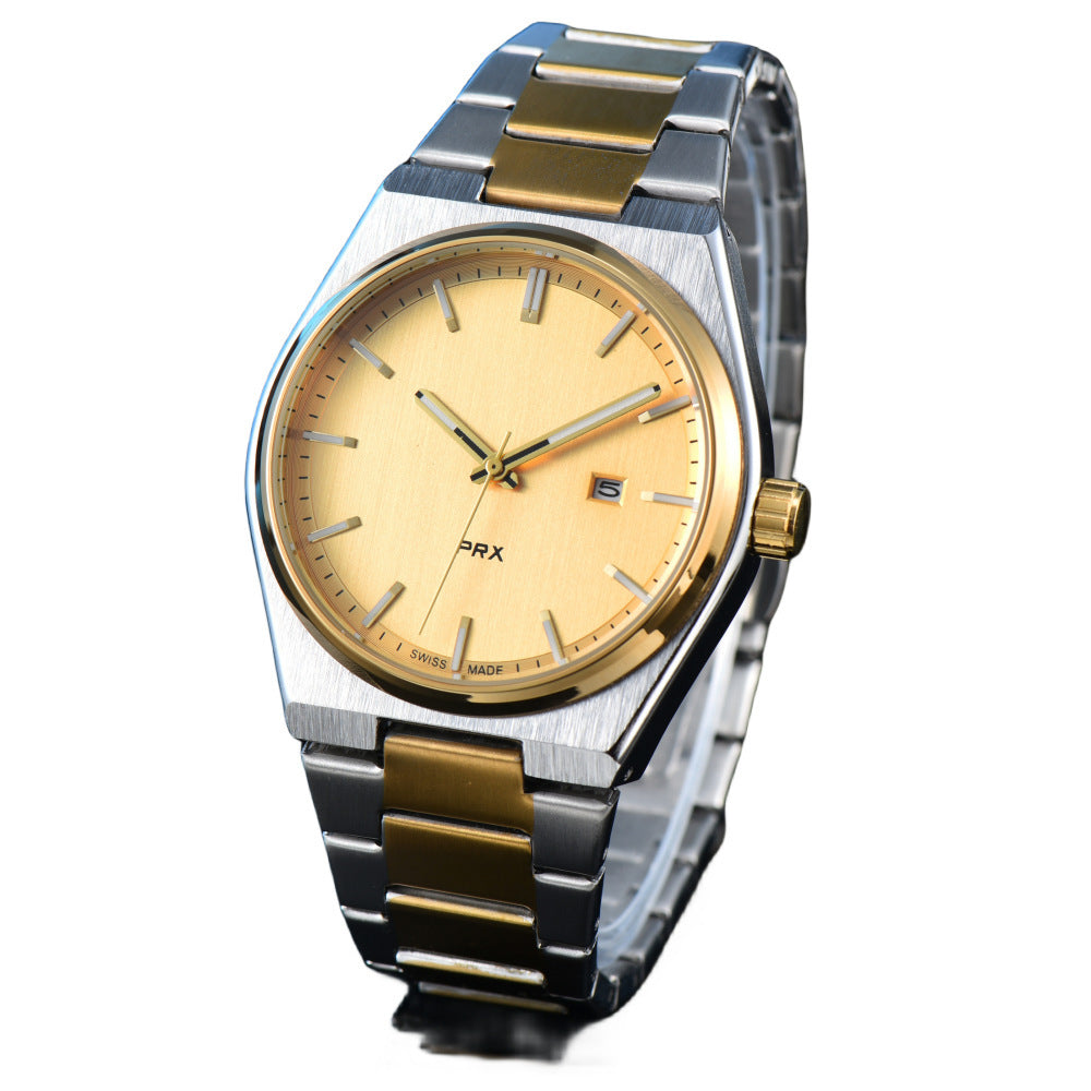 Simple, élégant, et élégant quartz hommes montre avec la bande d'acier