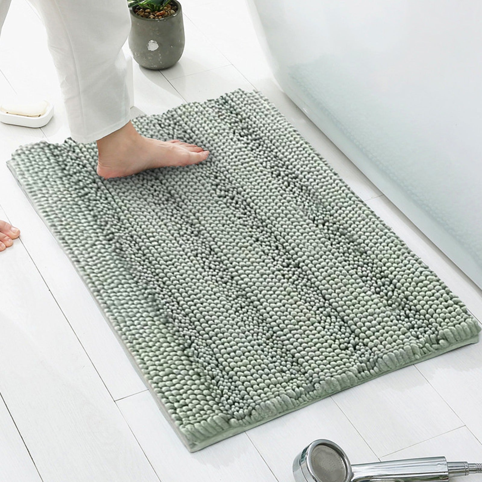Set 2 pièces de tapis de bain vert Sage