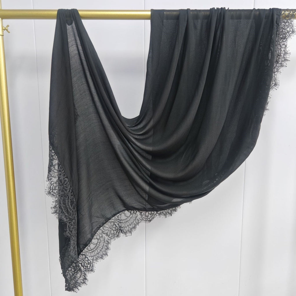 Solid Color Rayon Lace Scarf