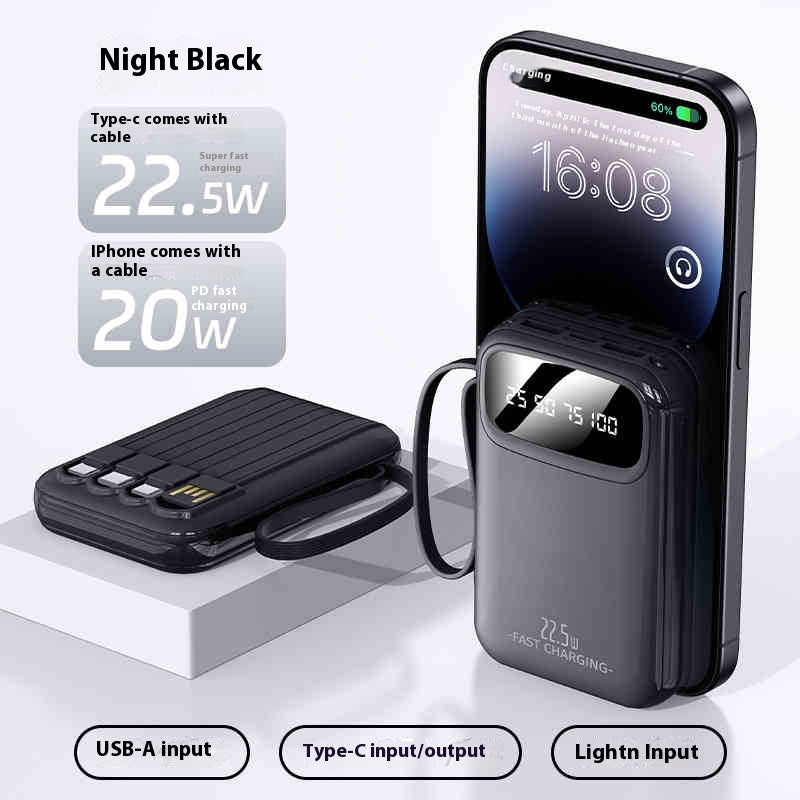 Compact and Portable High-Capacity Portable Power with Cable