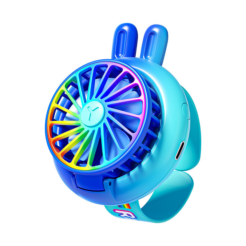 Mini montre d'été avec une lampe de nuit montée main et petit ventilateur rechargeable pour Ki
