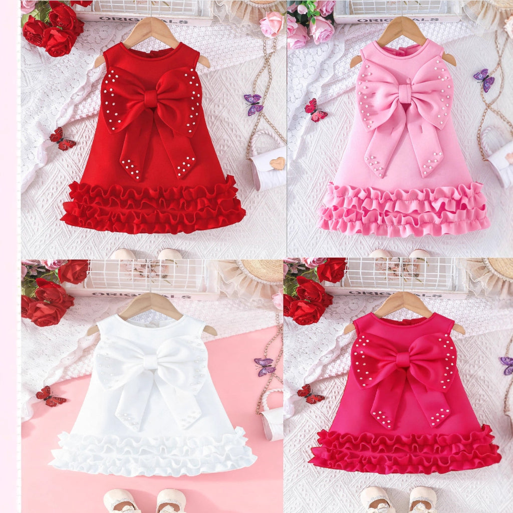 Robe de Veste de Cake-Style Perlé Grande Bow-Knot pour filles