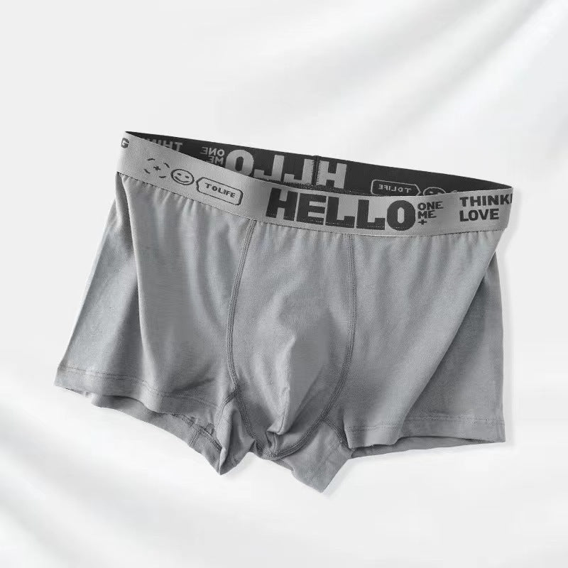Sous-vêtements homme quatre saisons J Simple Solid Color Mid-waist Skin-friendly Respirant