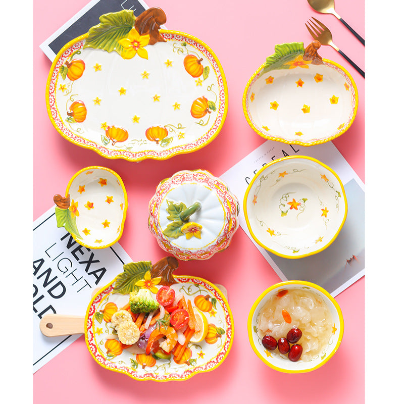 Pumpkin Bowl Plats de plat de plat de nouilles
