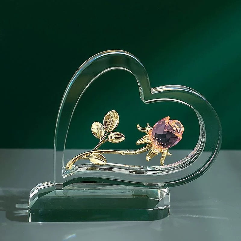 Accueil Saint Valentin Rose Ornements en forme de coeur