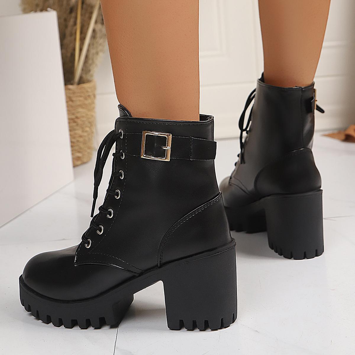 Femmes Noir Élégant Bottes à talons hauts