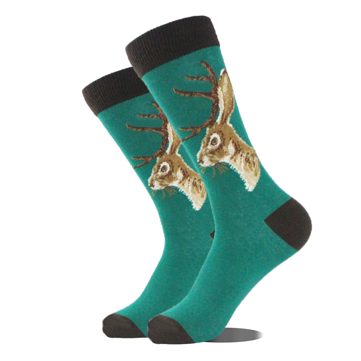 Peinture à l'huile rétro cartoon animal homme Chaussettes mi-calf