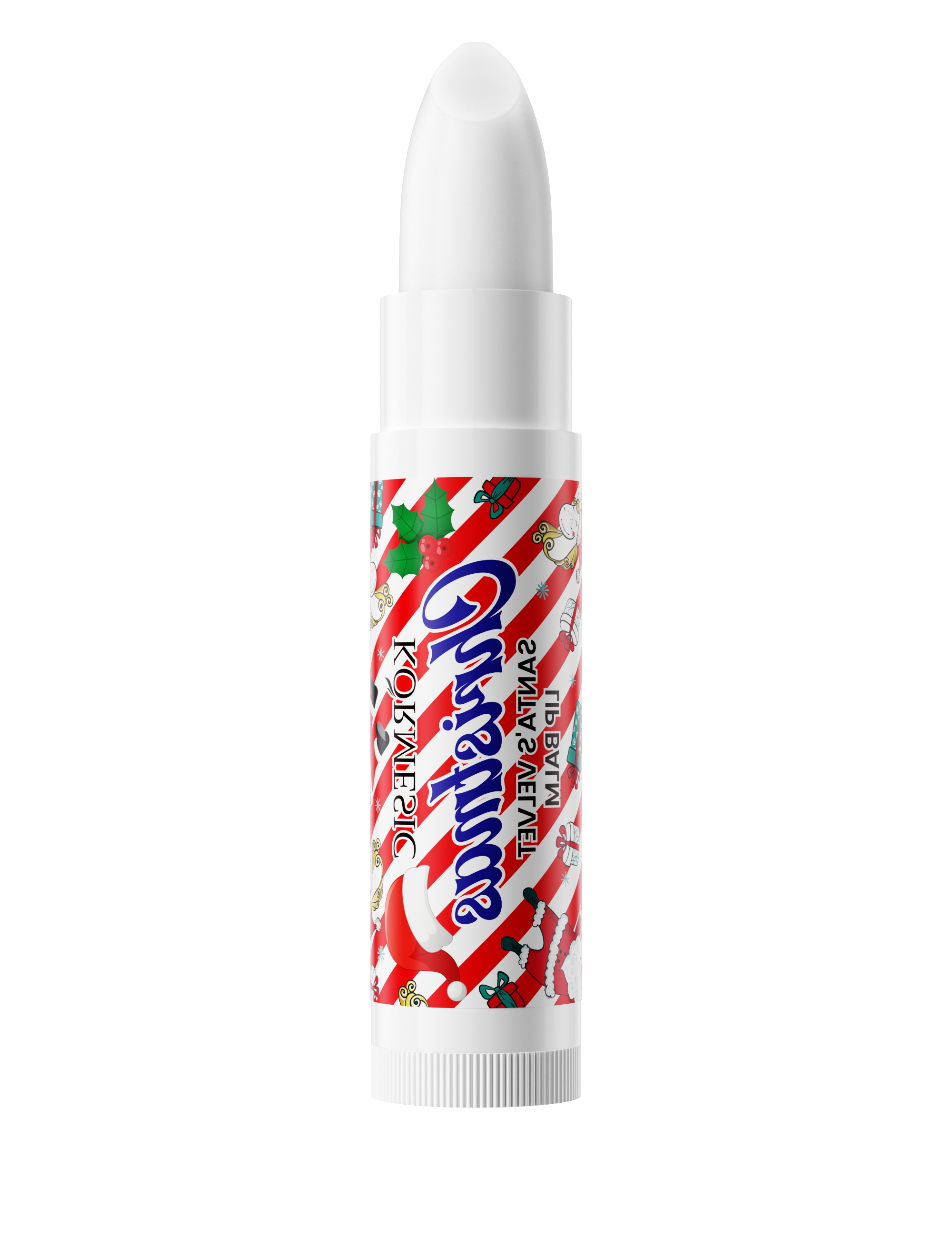 Baume à lèvres cadeau en velours du Père Noël
