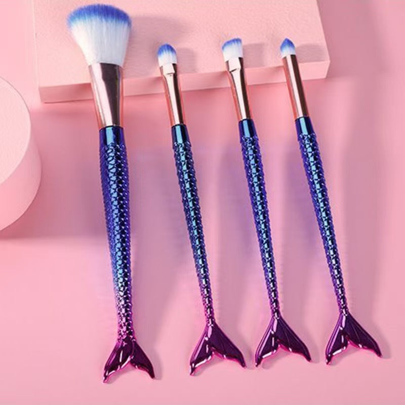Brosse de maquillage des yeux pour sirène graduée 4 pièces Portable