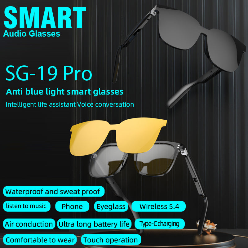 Smart Glass Smart Eyewear Étape dans le monde Verres résistants aux UV haute définition HIFI S