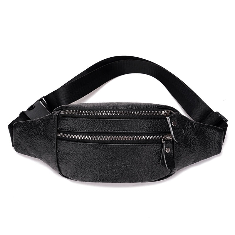 Véritable sac de ceinture en cuir pour hommes Première couche Cowhide Multi-fonctionnel