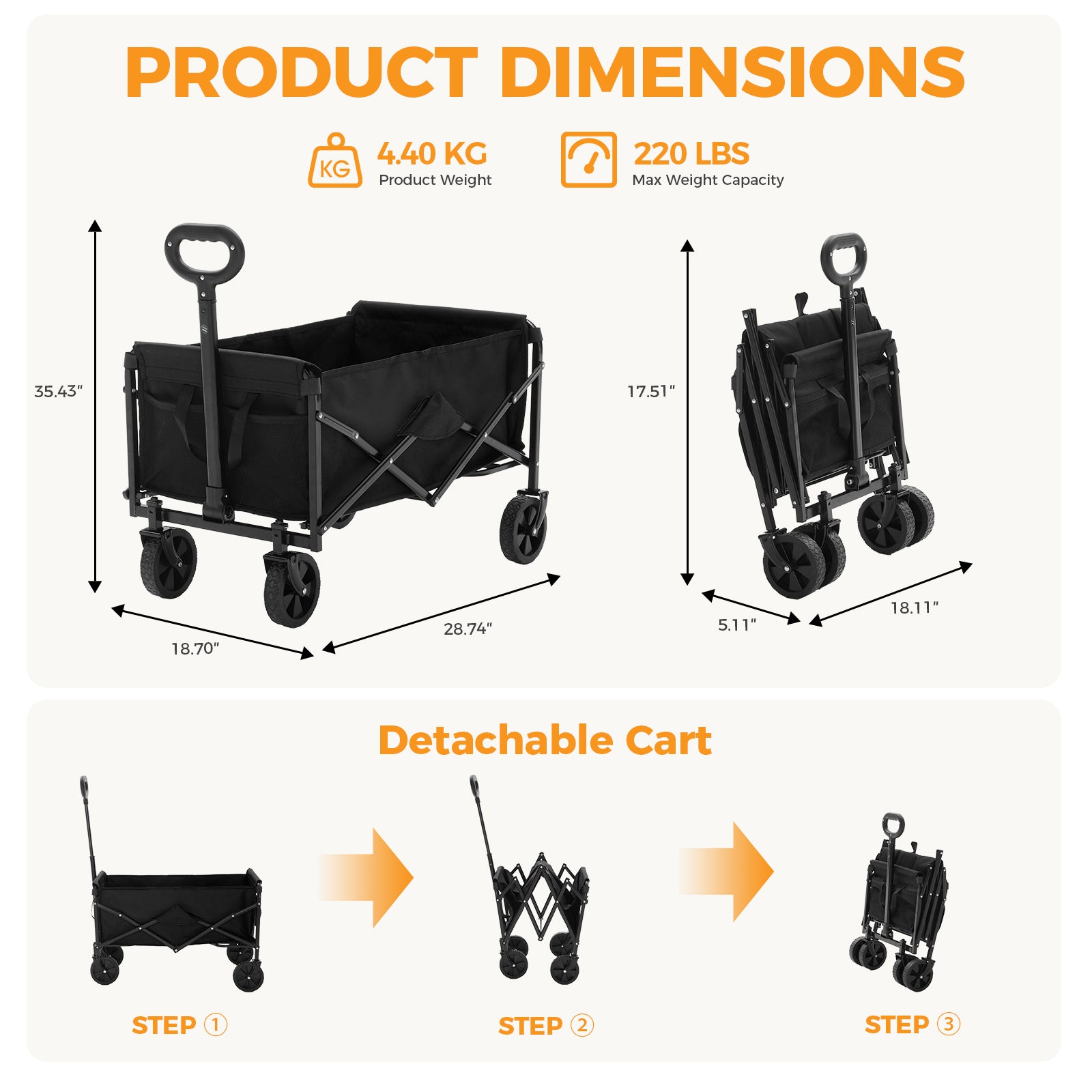 Chariot pliable