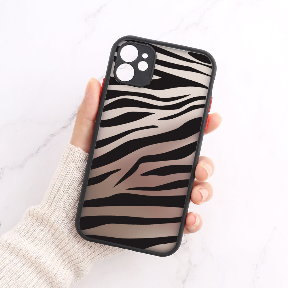 Flower Anti Drop Black Skin Feel Phone Case