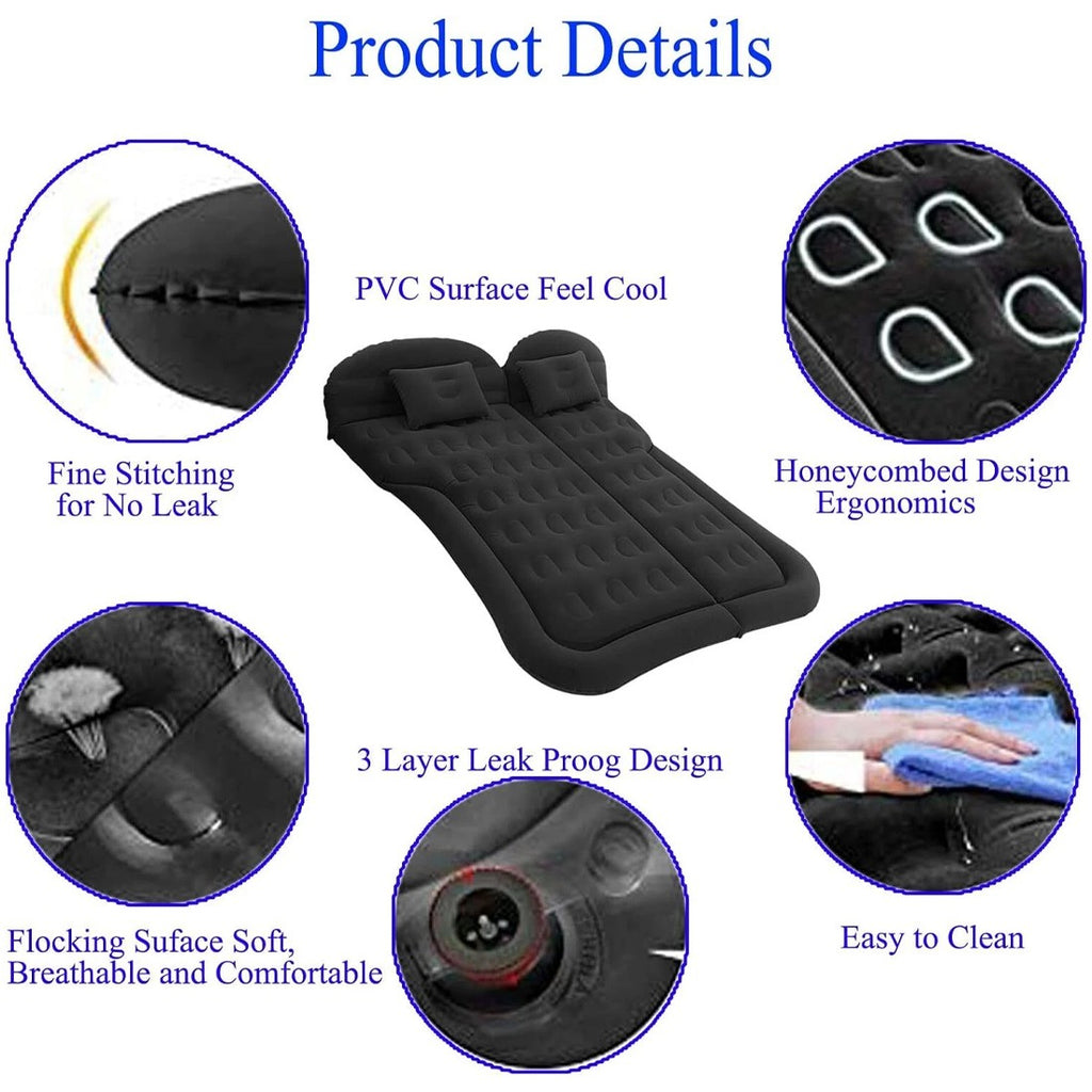 Voiture SUV Air Bed Sleep Voyage gonflable Matelas Siège Coussin Mat Camping avec pompe