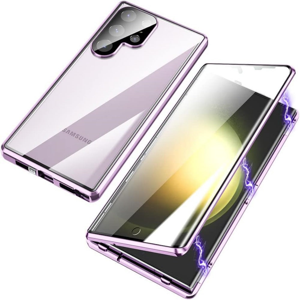 Magnétique King Case Téléphone métal brillant Magnetic HD Peep-proof Buckle miroir résistant à la chute