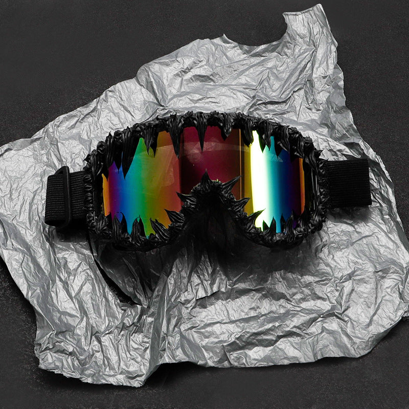 Lunettes de soleil réfléchissantes en résine de rinçage en style Hip-HopRock