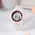 Fashion épingle boucle lumineuse imperméable PU strap Student Montre électronique