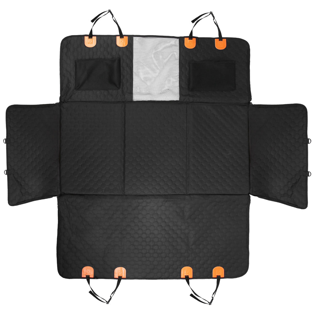 Housse de siège arrière pour voiture de chien avec fermeture à glissière Mesh Sacs de rangement étanche 600D Oxford