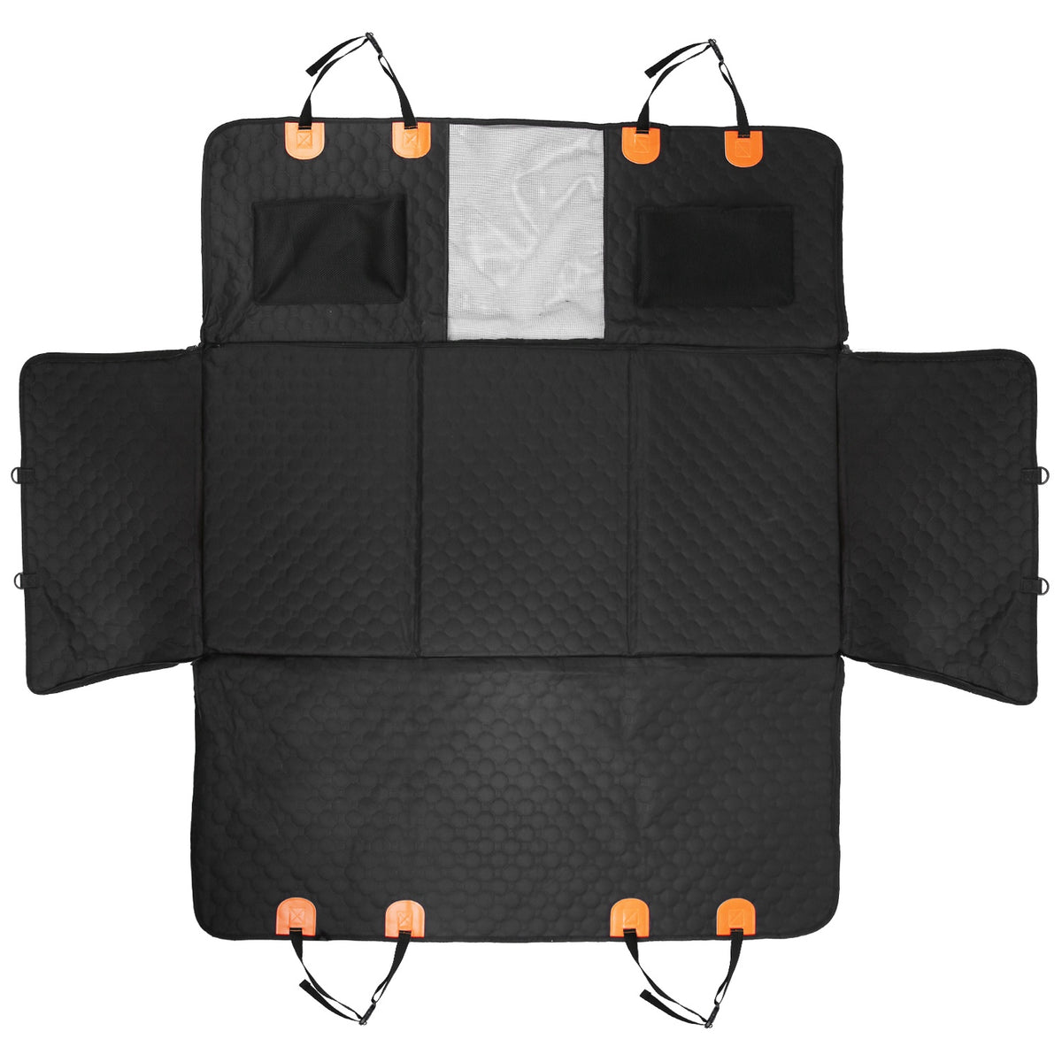 Housse de siège arrière pour voiture de chien avec fermeture à glissière Mesh Sacs de rangement étanche 600D Oxford