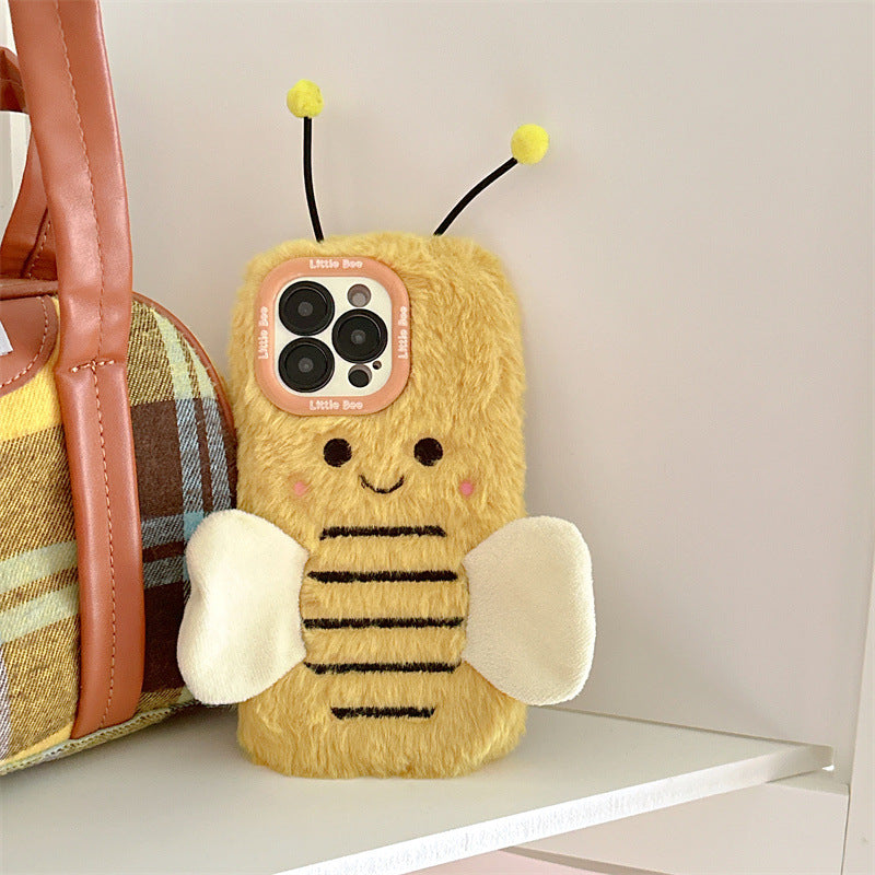 En peluche Cartoon Bee Lens Bracket Téléphone Case