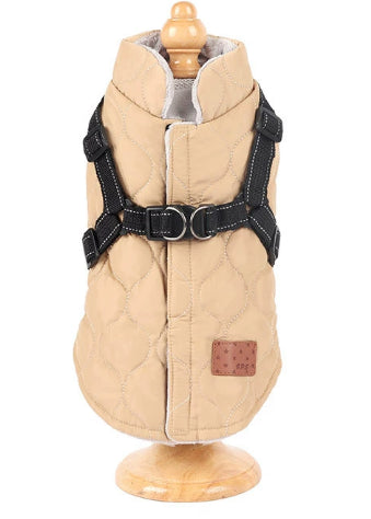 Poitrine en coton de chien et dos-S code-khaki-polyester-1 pièce