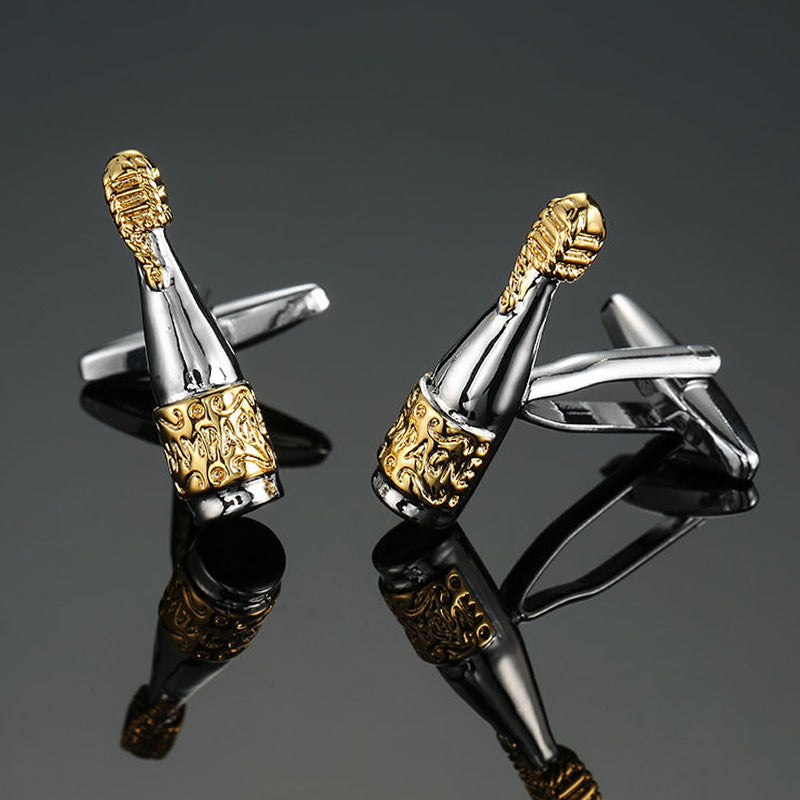 Rose d'herbe Or et Argent Motif Boutons de manchette