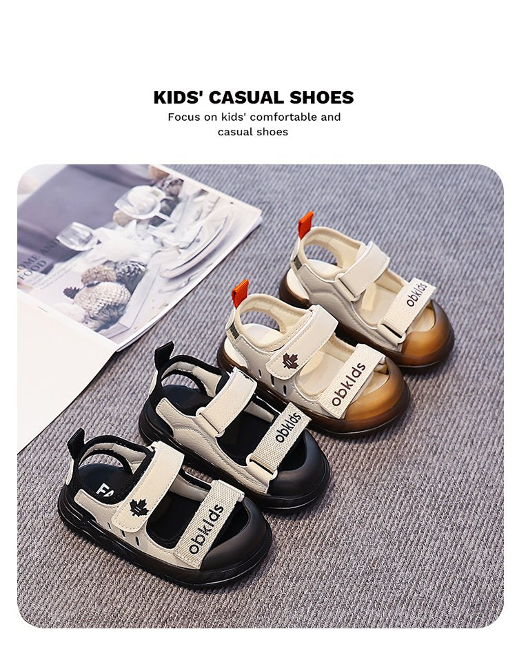 Chaussures de plage pour enfants Style d'été Moyen et grand Sandales pour enfants et garçons Velcro C