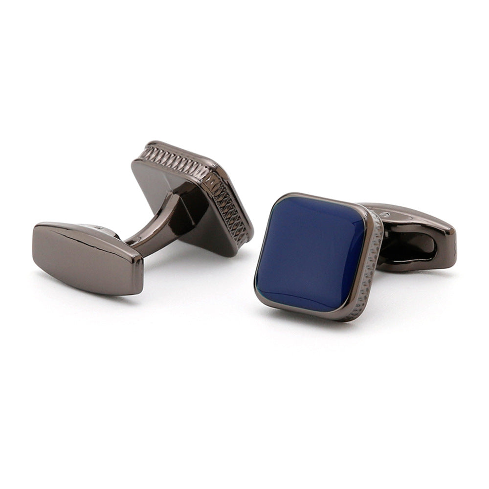 Men's Cufflinks Mode carré goutte huile simple 4 couleurs