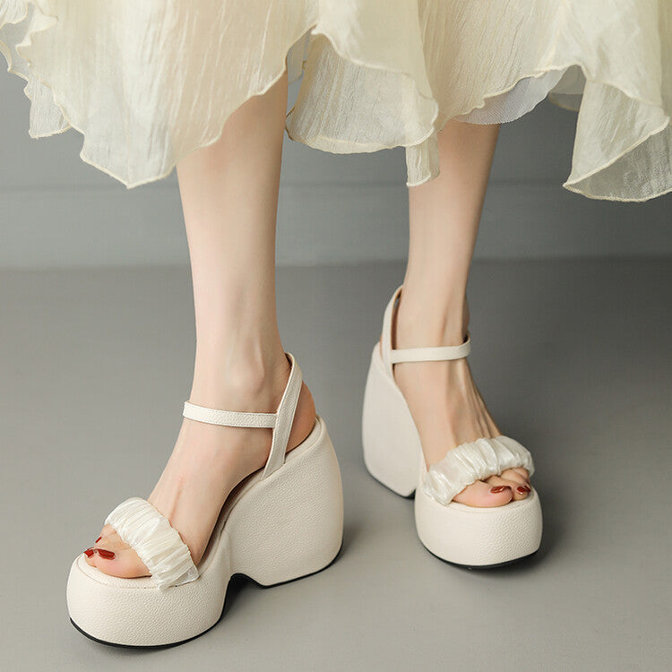 Sandales à talons ronds pour femmes, à bande unique